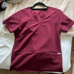 Figs Casma three-pocket scrub top (Burgundy)